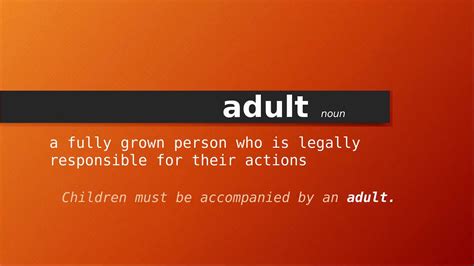 adult|ADULT Definition & Usage Examples .